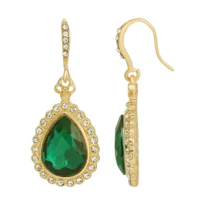 Regency Stone Teardrop Crystal Drop Earrings 1928 Jewelry