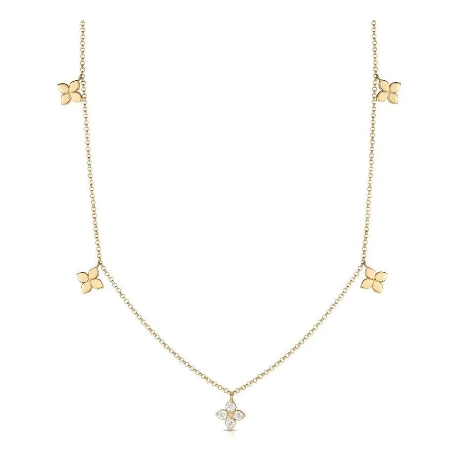 Roberto Coin 18K Gold Diamond by the Inch 5-Station Necklace