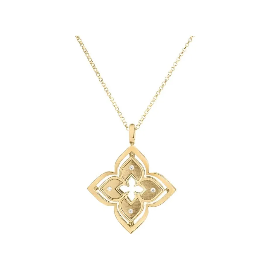 Roberto Coin 18K Gold Venetian Princess Reversible Diamond & Turquoise Necklace