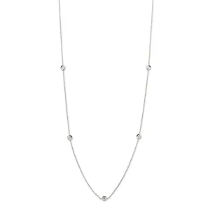 Roberto Coin 18K White Gold 5 Station Diamonds by The Inch Necklace