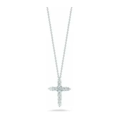 Roberto Coin 18K White Gold Diamond Cross Pendant