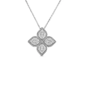 Roberto Coin 18K White Gold Large Princess Flower Diamond Pendant