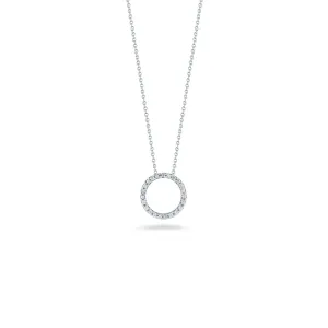 Roberto Coin 18K White X-Small Circle Tiny Treasure Diamond Pendant
