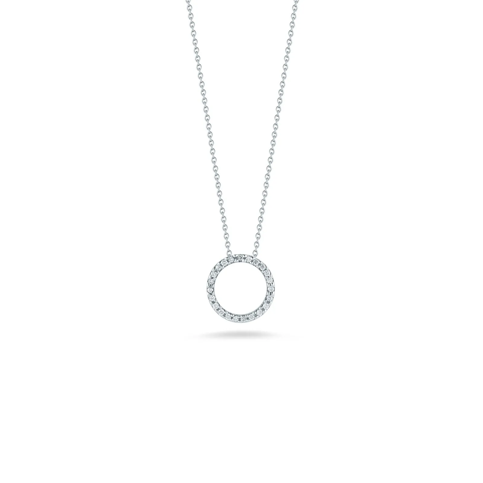 Roberto Coin 18K White X-Small Circle Tiny Treasure Diamond Pendant