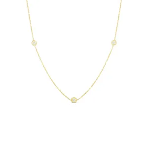Roberto Coin 18K Yellow Gold 3 Diamond Station 18" Diamonds by The Inch Necklace