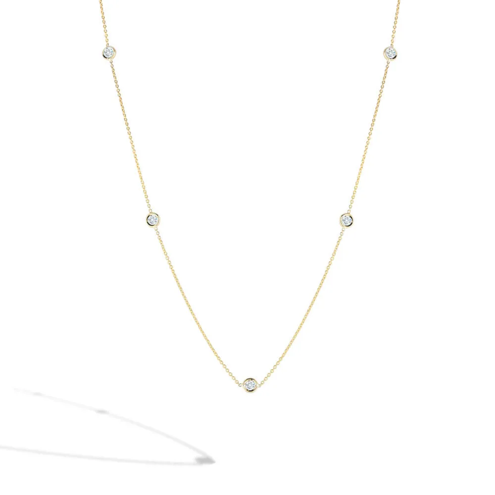 Roberto Coin 18K Yellow Gold 5 Diamonds by The Inch Necklace