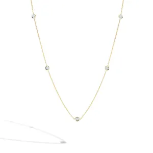 Roberto Coin 18K Yellow Gold 5 Diamonds by The Inch Necklace
