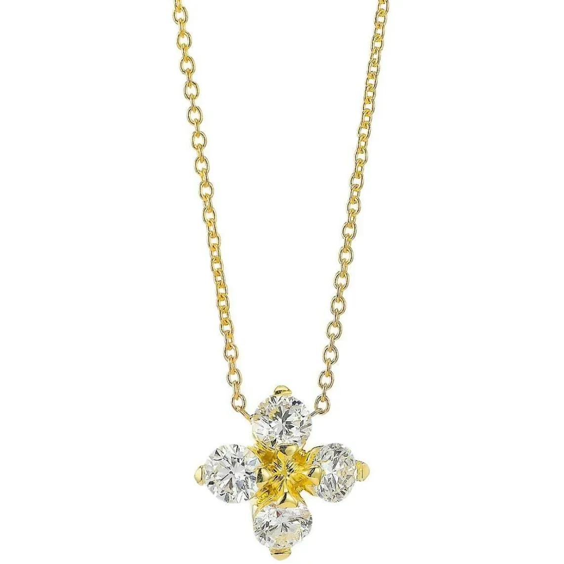 Roberto Coin 18K Yellow Gold Love in Verona Flower Necklace