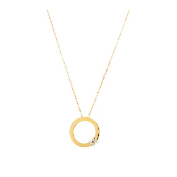Roberto Coin 18K Yellow Gold Love in Verona Open Circle Diamond Pendant