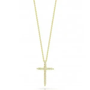 Roberto Coin 18K Yellow Gold Sliver Diamond Cross Pendant