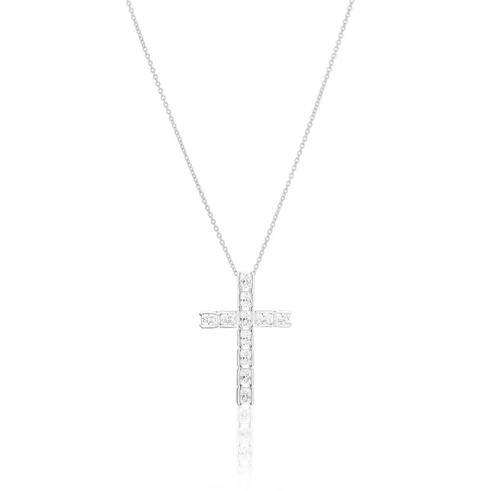 Roccanova Croce Silver Necklace w. Zirconias