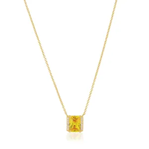 Roccanova X-Grande 18K Gold Plated Necklace w. Yellow & White Zirconias
