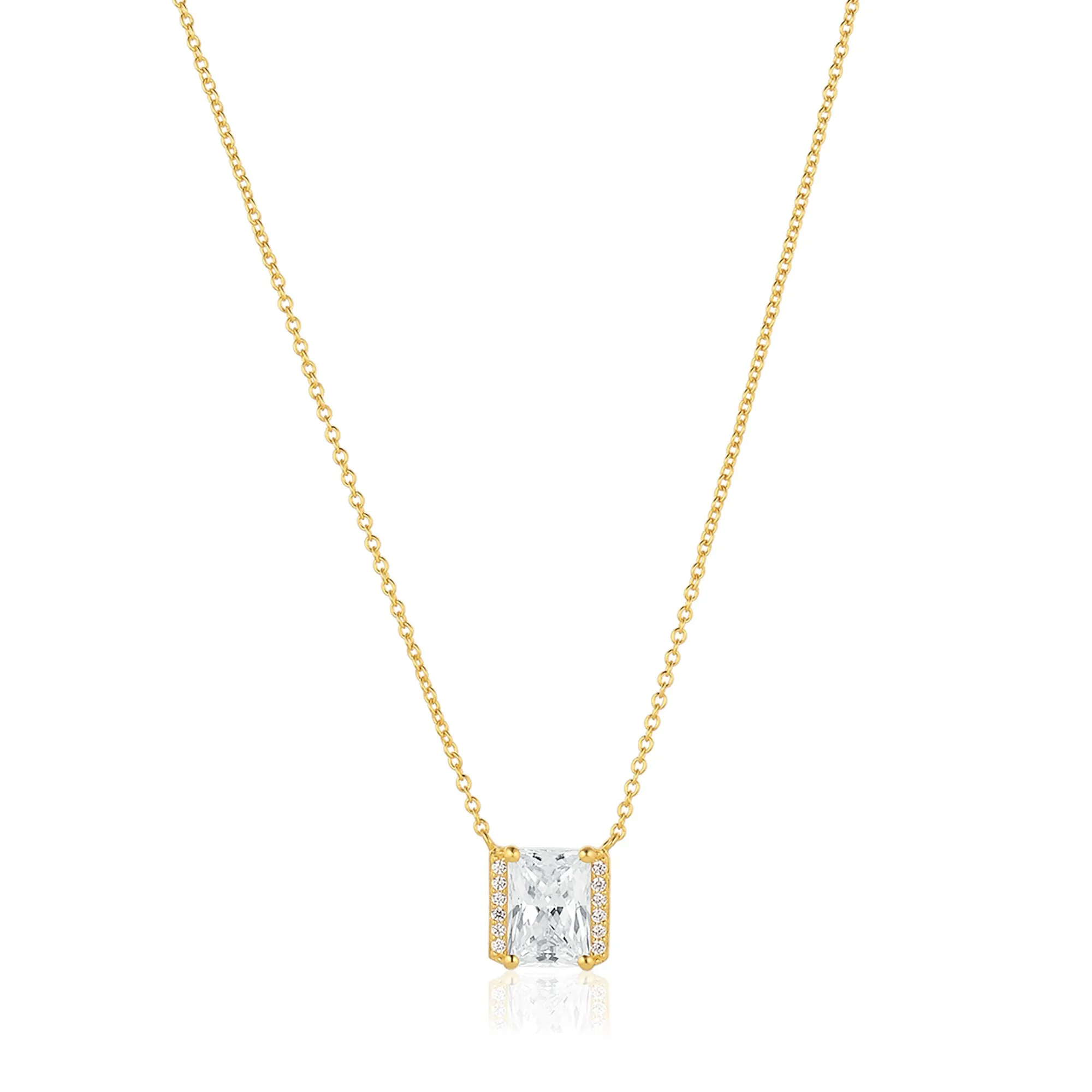 Roccanova X-Grande 18K Gold Plated Necklace w. Zirconias