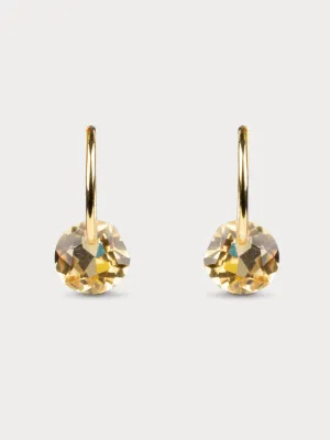 Rose Cut Citrine Hoops