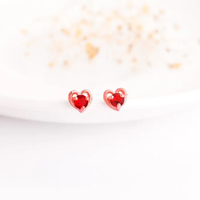 Rose Gold Cute Love Studs Giva