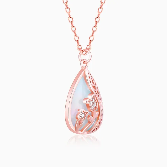 Rose Gold Divine Bloom Pendant With Link Chain Giva