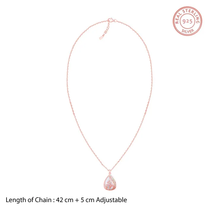 Rose Gold Divine Bloom Pendant With Link Chain Giva