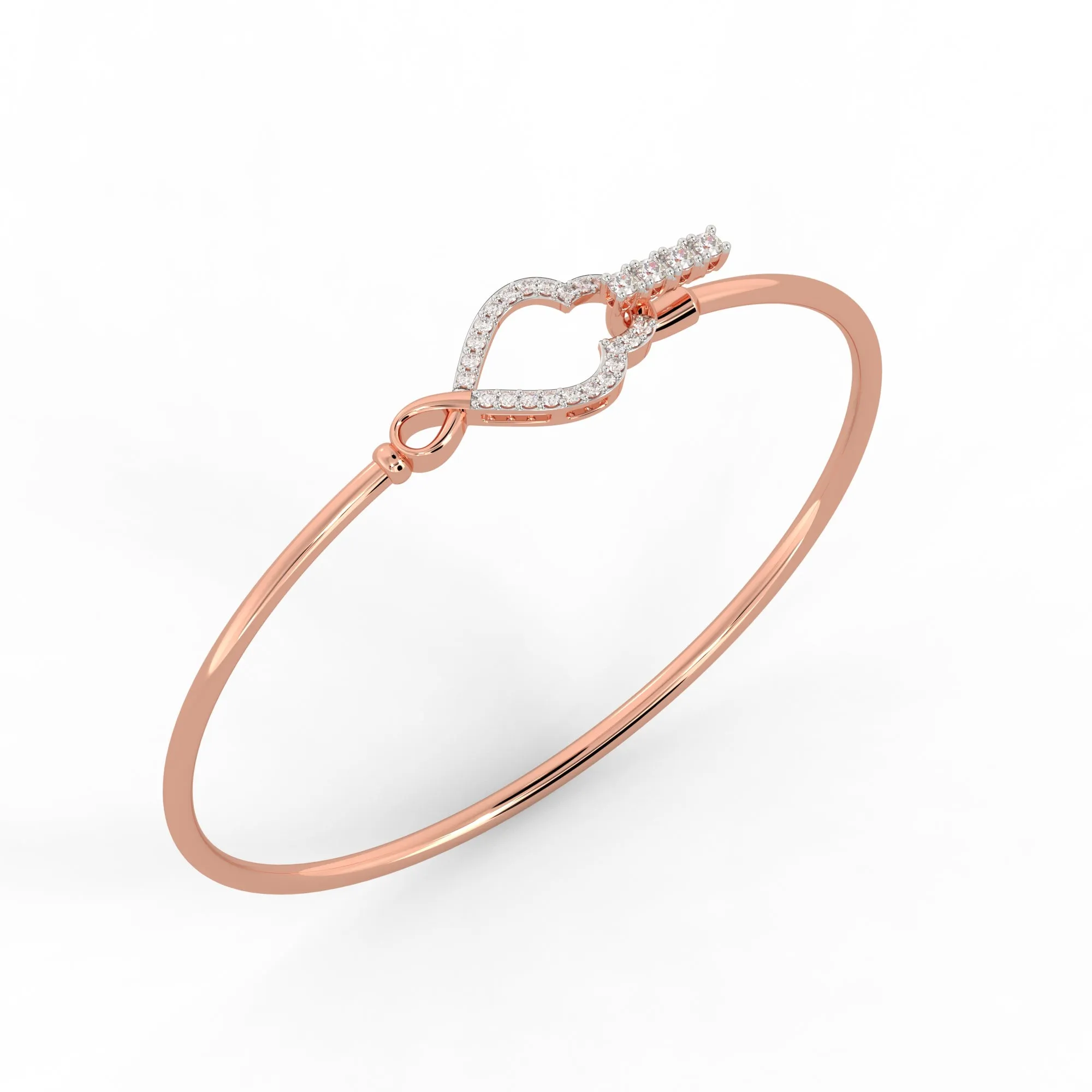 Rose Gold Flamboyant Diamond Cuff Bracelet Giva