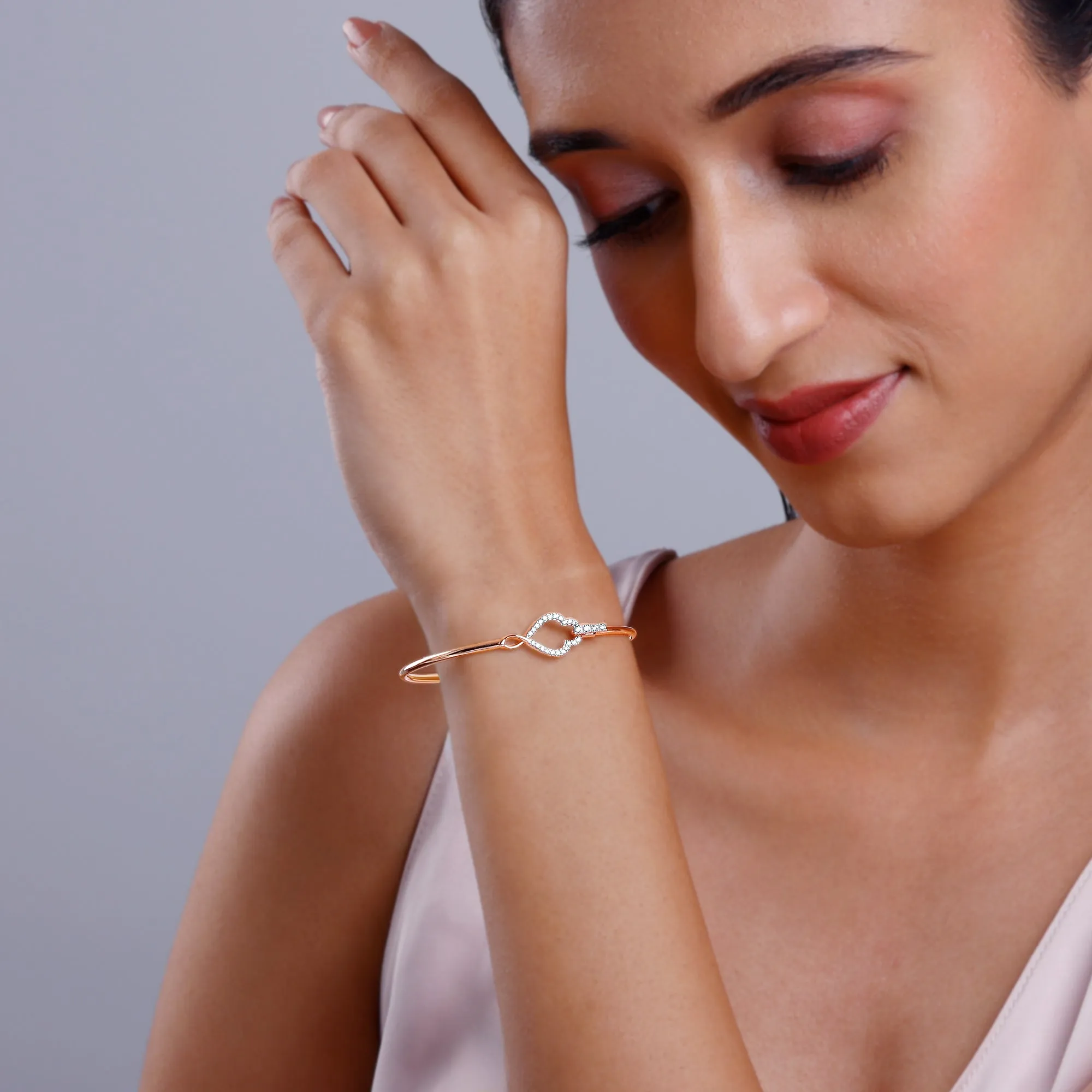 Rose Gold Flamboyant Diamond Cuff Bracelet Giva