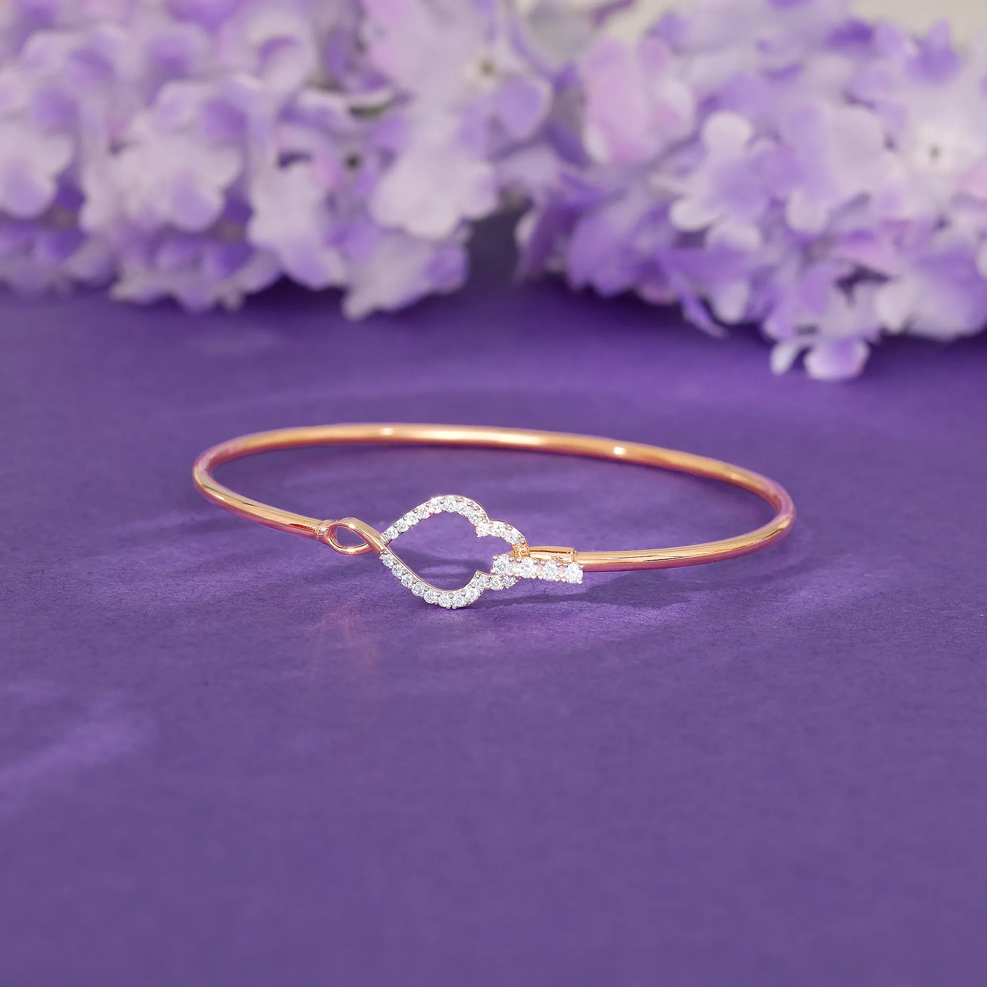Rose Gold Flamboyant Diamond Cuff Bracelet Giva