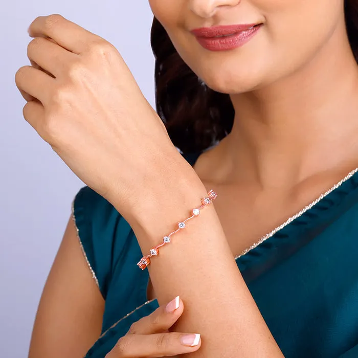 Rose Gold Glimmering Statement Bangle Giva