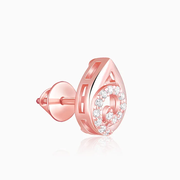 Rose Gold Graceful Teardrop Studs Giva
