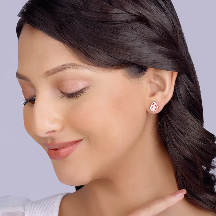 Rose Gold Graceful Teardrop Studs Giva