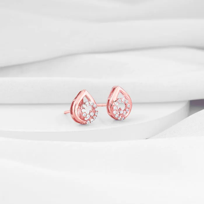 Rose Gold Graceful Teardrop Studs Giva