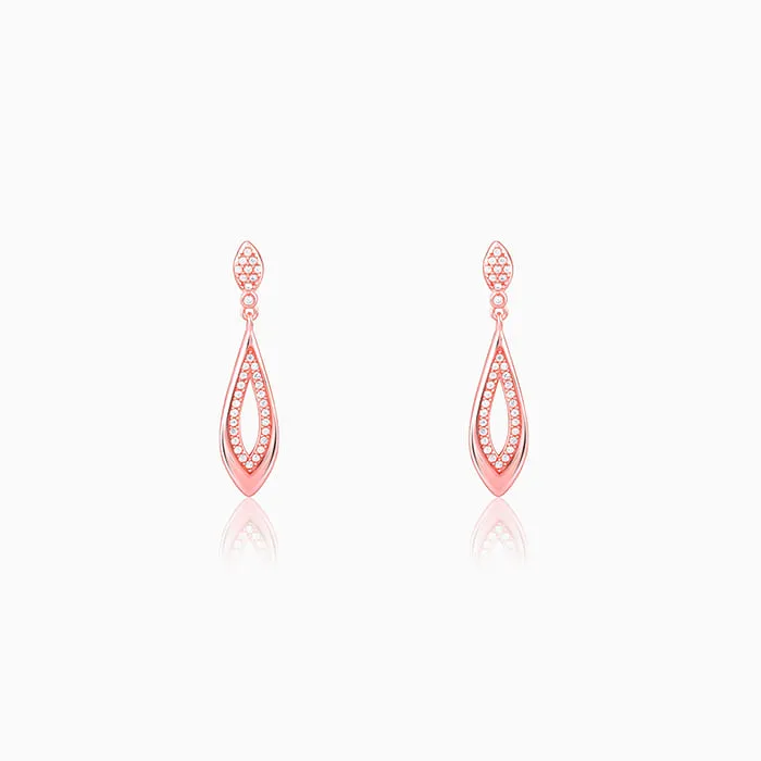 Rose Gold Halo Drop Earrings Giva