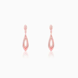 Rose Gold Halo Drop Earrings Giva