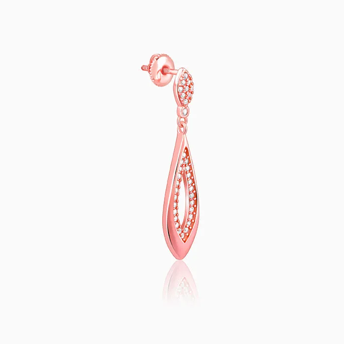 Rose Gold Halo Drop Earrings Giva
