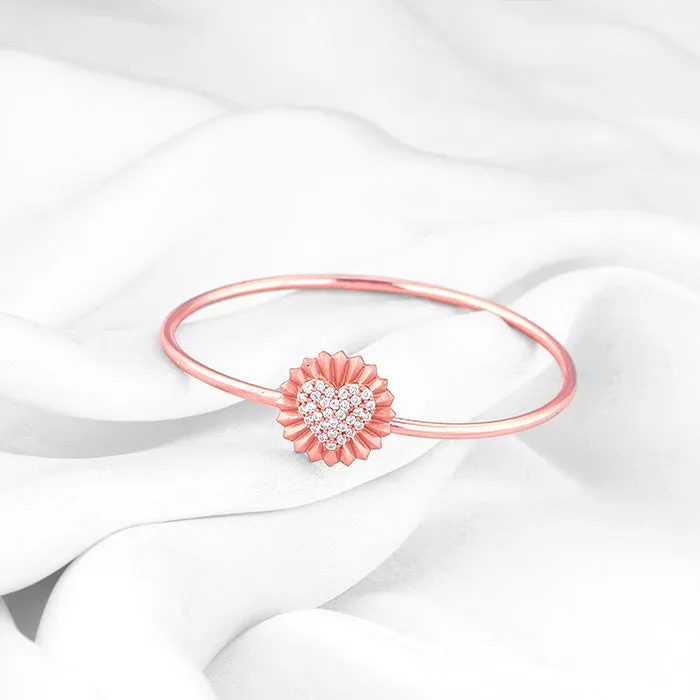 Rose Gold Heart In Harisen Bangle Giva