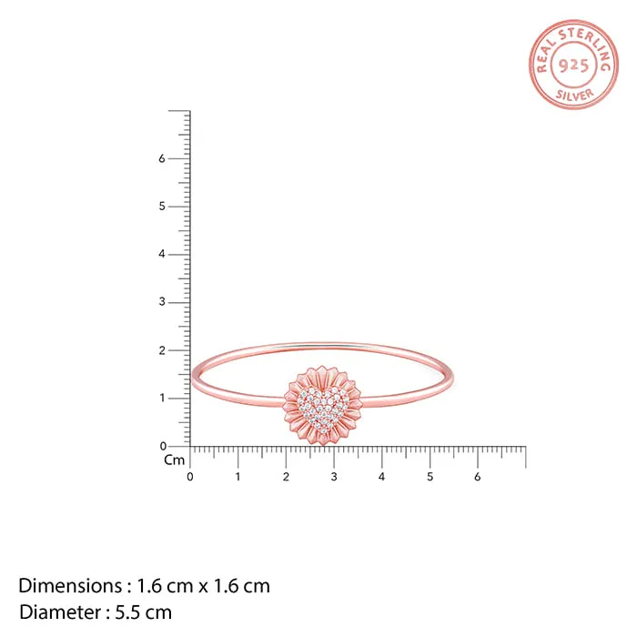 Rose Gold Heart In Harisen Bangle Giva