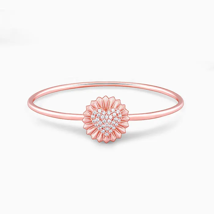 Rose Gold Heart In Harisen Bangle Giva