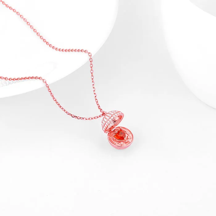 Rose Gold Heart Treasures Pendant With Link Chain Giva