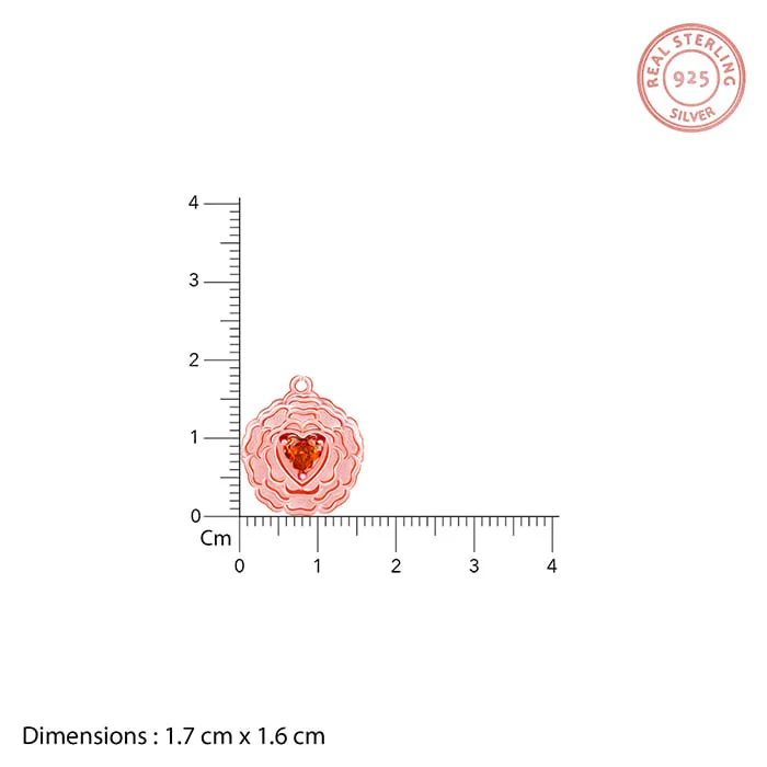 Rose Gold I Love You Floral Pendant With Link Chain Giva
