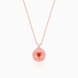Rose Gold I Love You Floral Pendant With Link Chain Giva