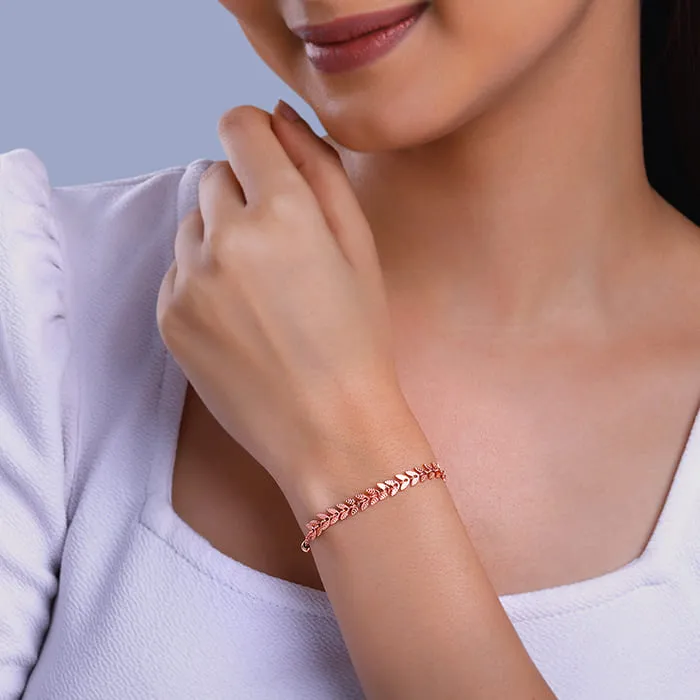 Rose Gold Leafy Breeze Bracelet Giva