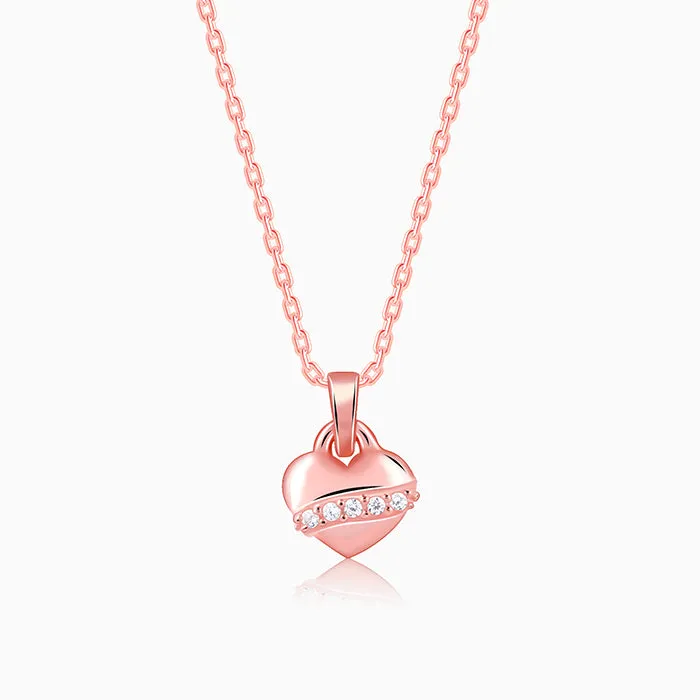 Rose Gold Locket Love Pendant With Link Chain Giva