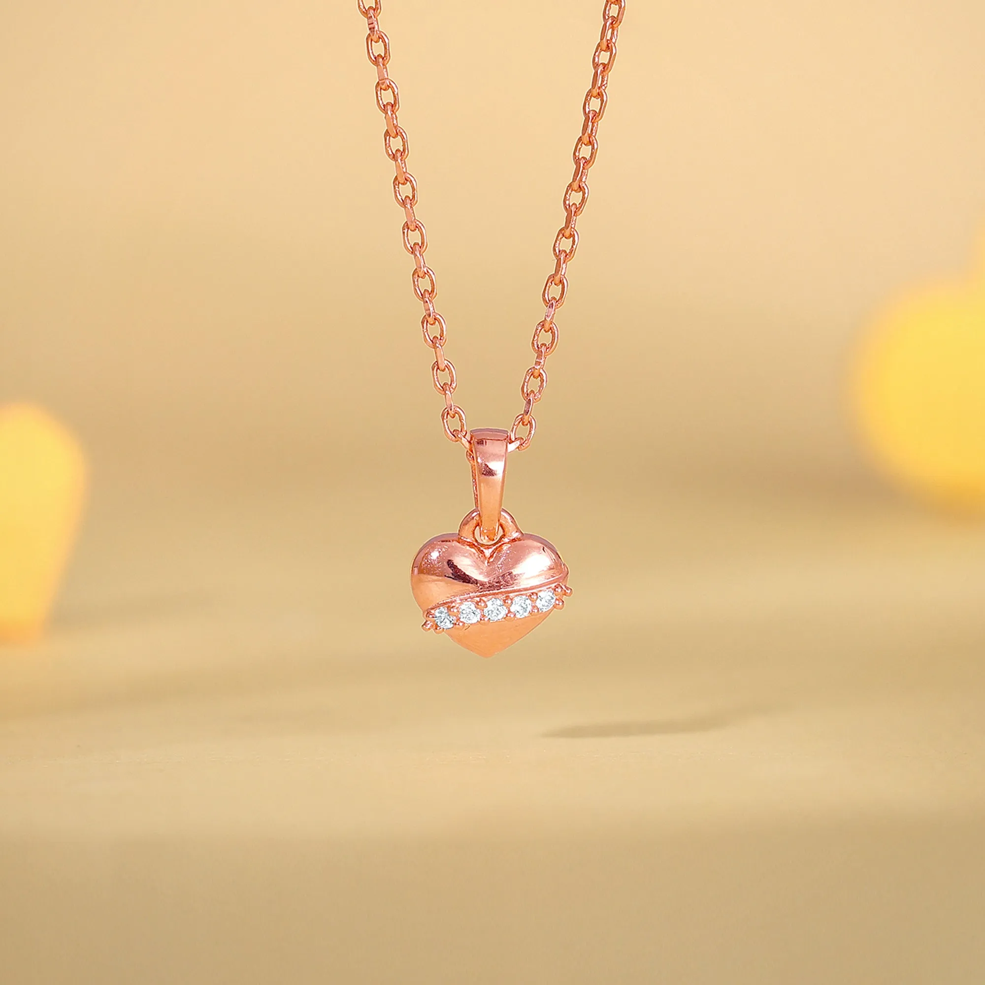 Rose Gold Locket Love Pendant With Link Chain Giva