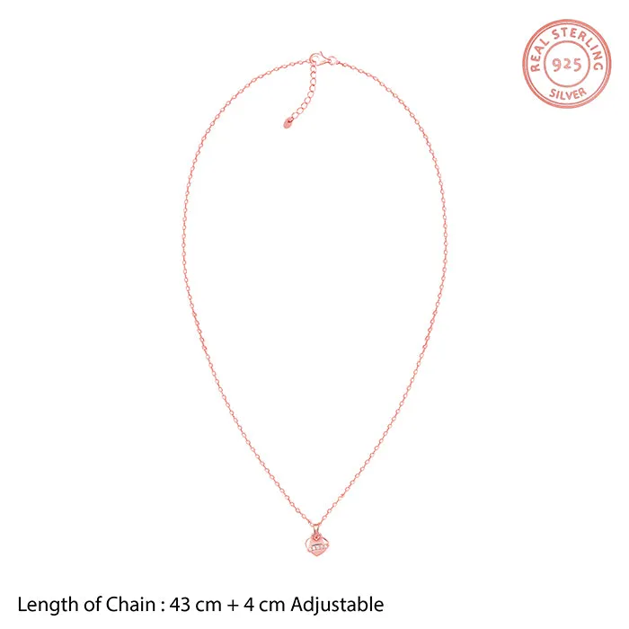 Rose Gold Locket Love Pendant With Link Chain Giva