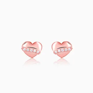 Rose Gold Locket Love Stud Earrings Giva