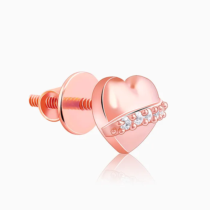 Rose Gold Locket Love Stud Earrings Giva