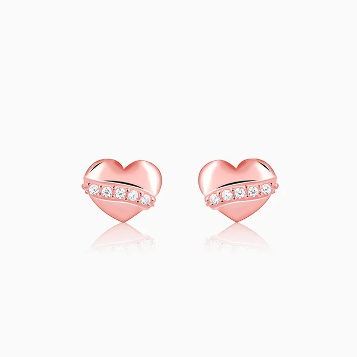 Rose Gold Locket Love Stud Earrings Giva