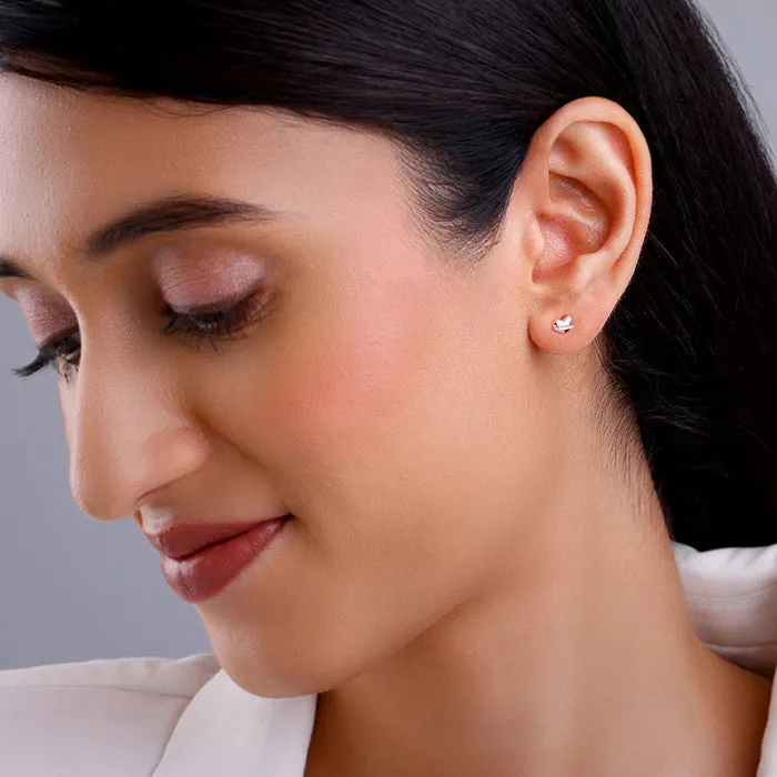 Rose Gold Locket Love Stud Earrings Giva