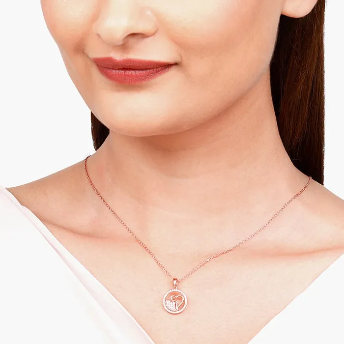 Rose Gold One World One Love Pendant with Link Chain Giva