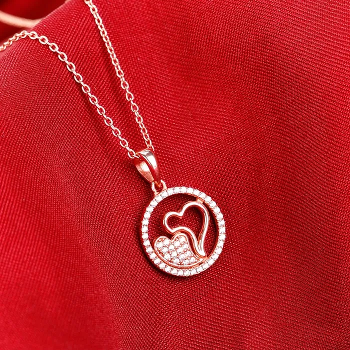 Rose Gold One World One Love Pendant with Link Chain Giva