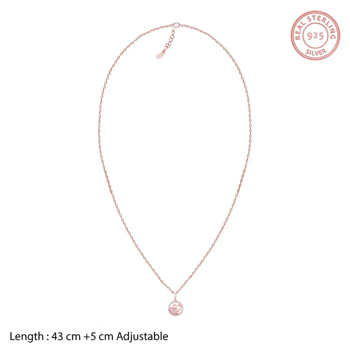 Rose Gold One World One Love Pendant with Link Chain Giva
