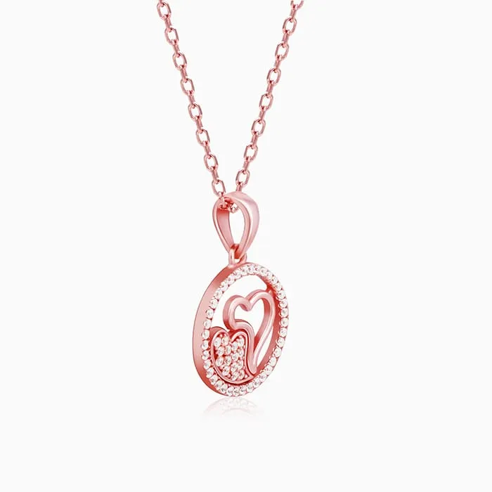 Rose Gold One World One Love Pendant with Link Chain Giva