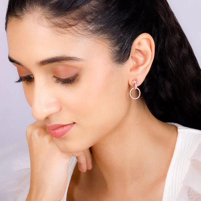 Rose Gold Shiny Drop Earrings Giva